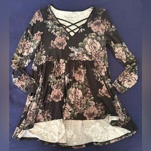 Torrid Pink Asymmetrical Tie Front Tunic